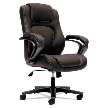 Hon HVL402 Series Executive High-Back Chair, Brown Vinyl HVL402.EN45